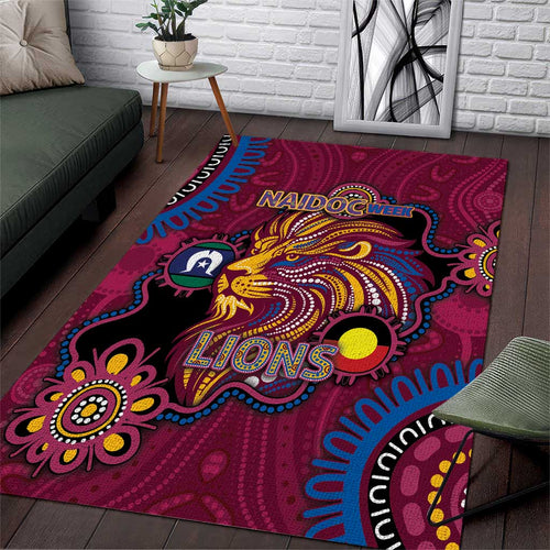 NAIDOC Week Brisbane Lions Area Rug Australian Aboriginal Art