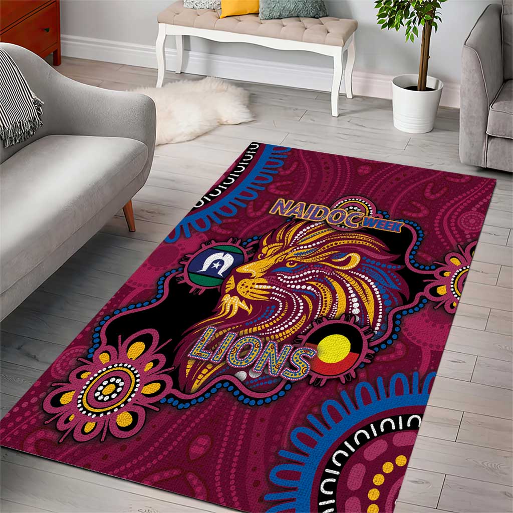 NAIDOC Week Brisbane Lions Area Rug Australian Aboriginal Art