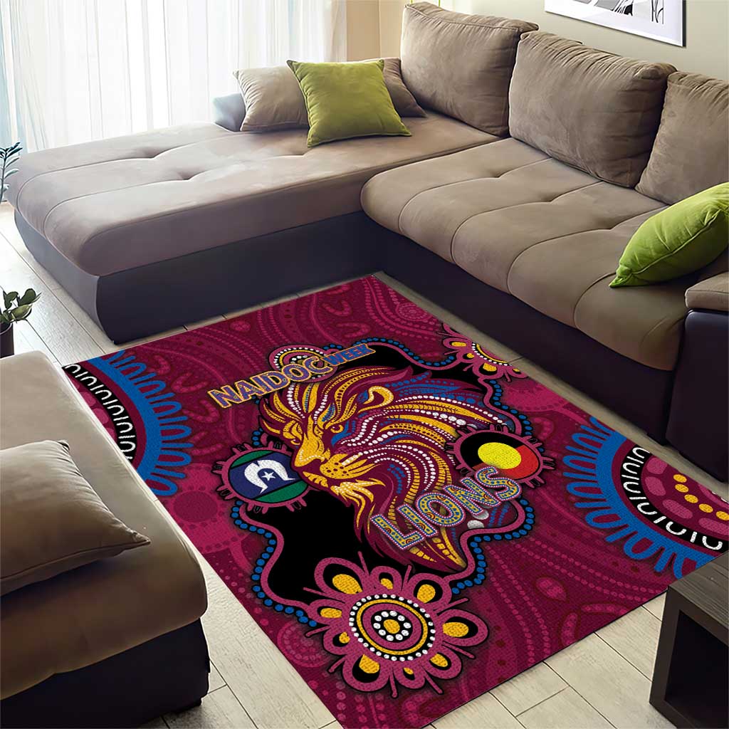 NAIDOC Week Brisbane Lions Area Rug Australian Aboriginal Art