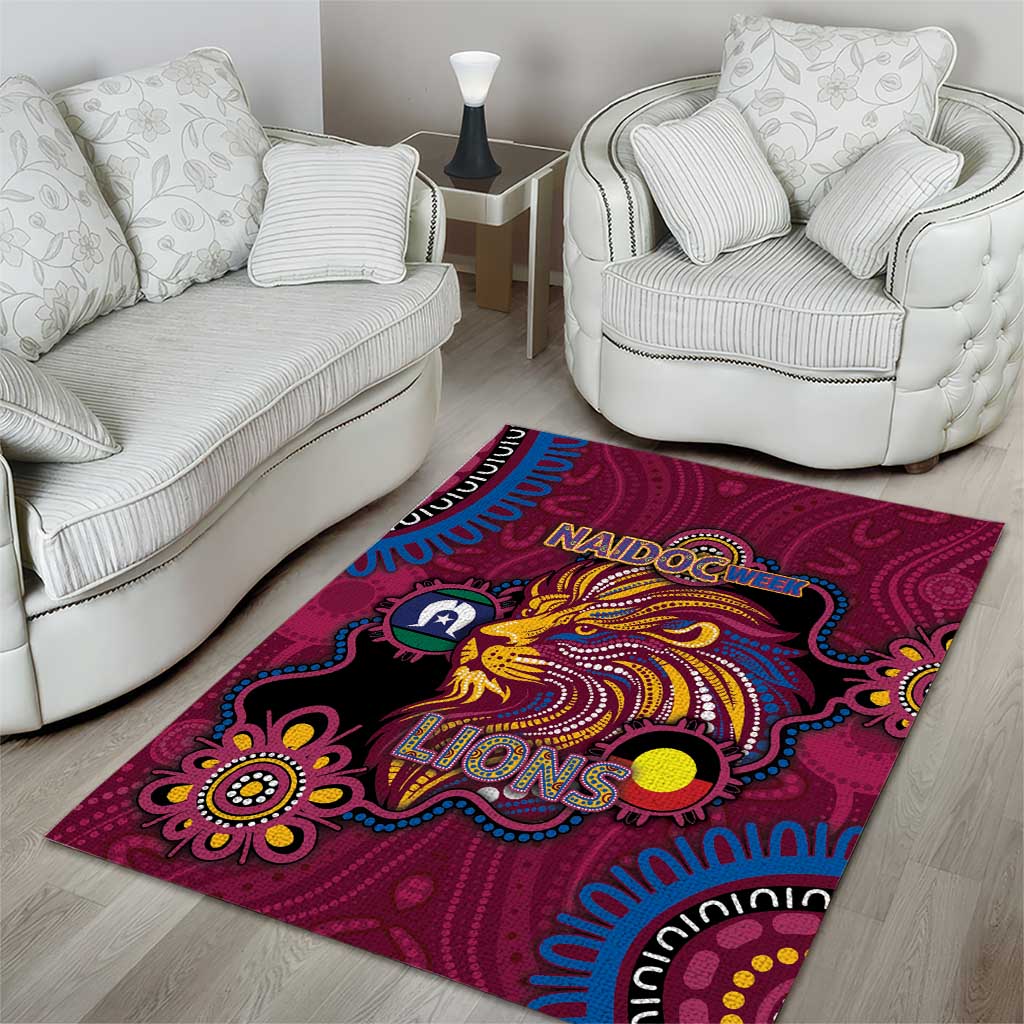 NAIDOC Week Brisbane Lions Area Rug Australian Aboriginal Art