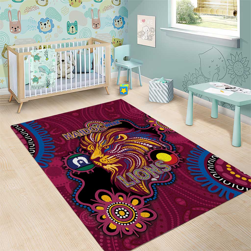 NAIDOC Week Brisbane Lions Area Rug Australian Aboriginal Art