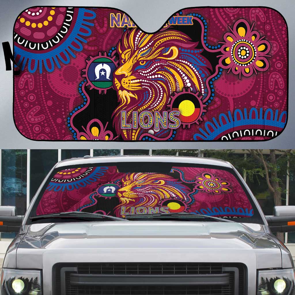 NAIDOC Week Brisbane Lions Auto Sun Shade Australian Aboriginal Art