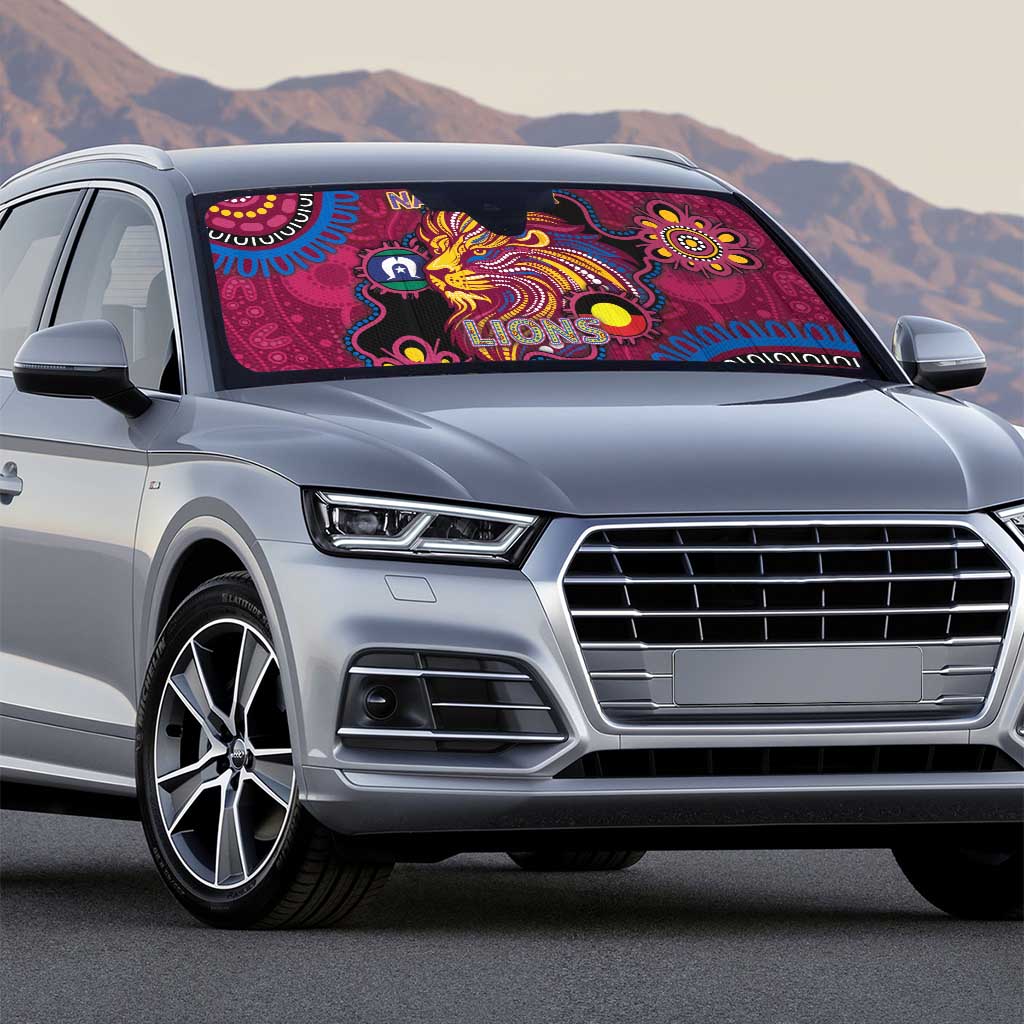 NAIDOC Week Brisbane Lions Auto Sun Shade Australian Aboriginal Art