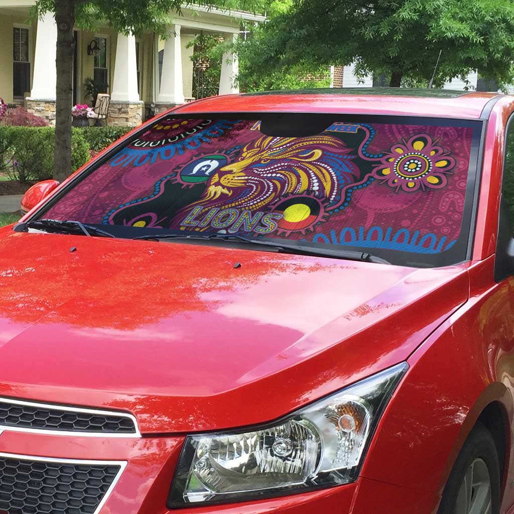 NAIDOC Week Brisbane Lions Auto Sun Shade Australian Aboriginal Art