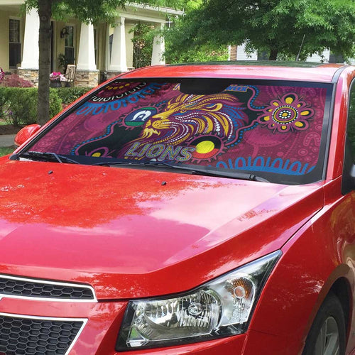 NAIDOC Week Brisbane Lions Auto Sun Shade Australian Aboriginal Art