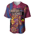 Custom NAIDOC Week Brisbane Lions Baseball Jersey Australian Aboriginal Art