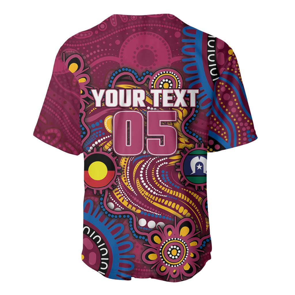 Custom NAIDOC Week Brisbane Lions Baseball Jersey Australian Aboriginal Art