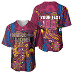 Custom NAIDOC Week Brisbane Lions Baseball Jersey Australian Aboriginal Art