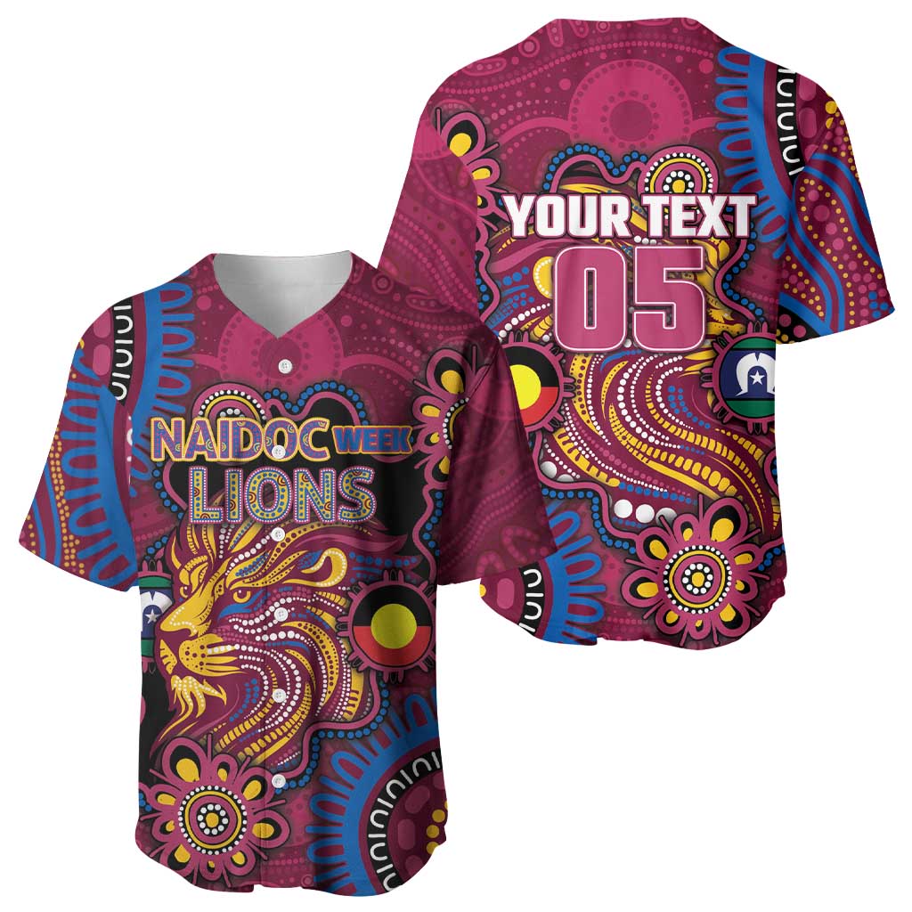 Custom NAIDOC Week Brisbane Lions Baseball Jersey Australian Aboriginal Art