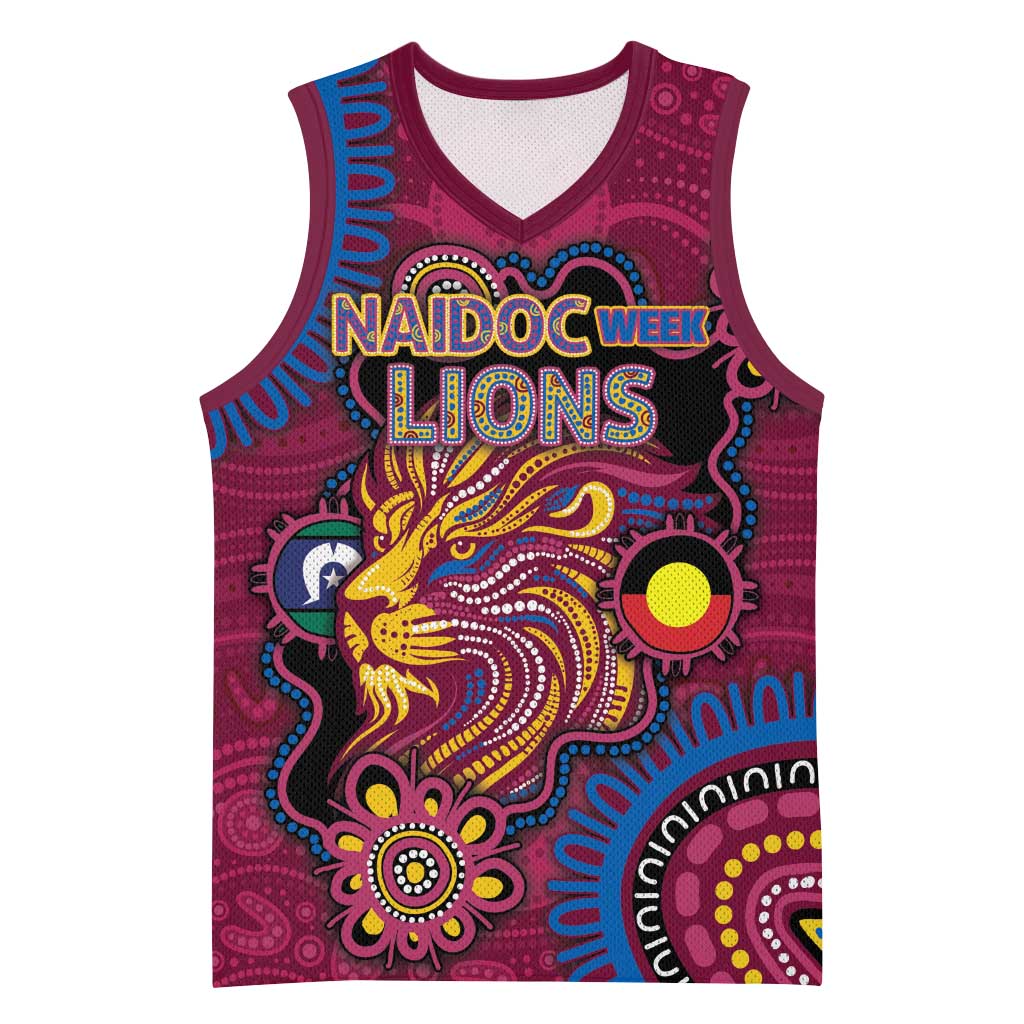Custom NAIDOC Week Brisbane Lions Basketball Jersey Australian Aboriginal Art