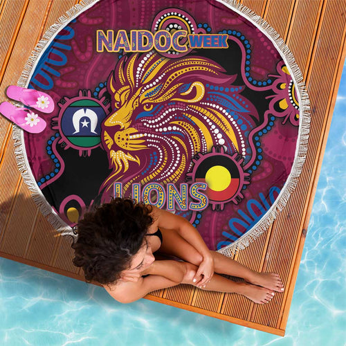 NAIDOC Week Brisbane Lions Beach Blanket Australian Aboriginal Art