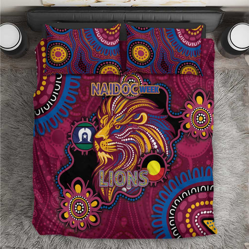 NAIDOC Week Brisbane Lions Bedding Set Australian Aboriginal Art