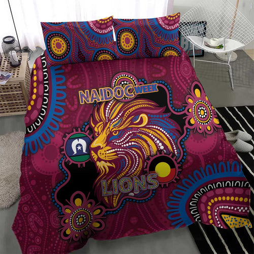 NAIDOC Week Brisbane Lions Bedding Set Australian Aboriginal Art