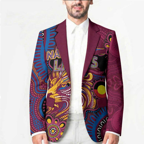 Custom NAIDOC Week Brisbane Lions Blazer Australian Aboriginal Art