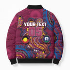 Custom NAIDOC Week Brisbane Lions Bomber Puffer Jacket Australian Aboriginal Art