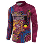Custom NAIDOC Week Brisbane Lions Button Sweatshirt Australian Aboriginal Art