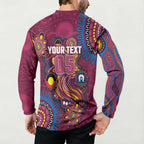 Custom NAIDOC Week Brisbane Lions Button Sweatshirt Australian Aboriginal Art