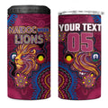 Custom NAIDOC Week Brisbane Lions 4 in 1 Can Cooler Tumbler Australian Aboriginal Art