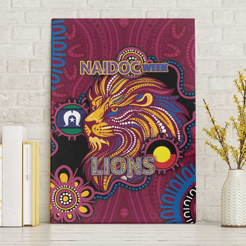 NAIDOC Week Brisbane Lions Canvas Wall Art Australian Aboriginal Art