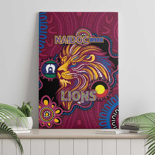 NAIDOC Week Brisbane Lions Canvas Wall Art Australian Aboriginal Art