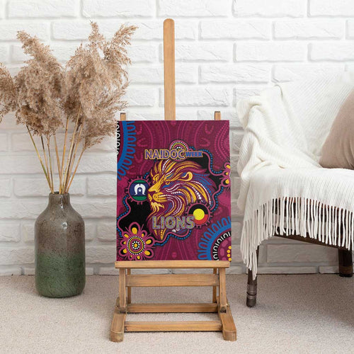 NAIDOC Week Brisbane Lions Canvas Wall Art Australian Aboriginal Art