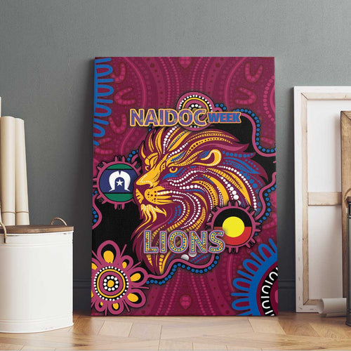 NAIDOC Week Brisbane Lions Canvas Wall Art Australian Aboriginal Art