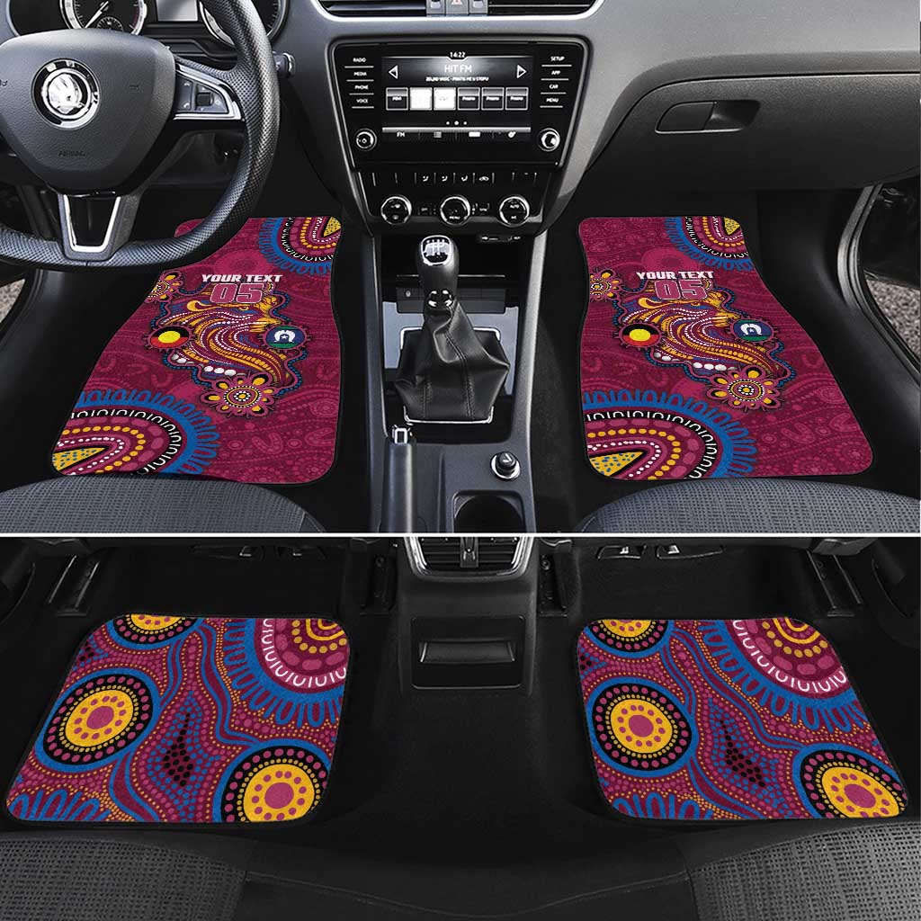 Custom NAIDOC Week Brisbane Lions Car Mats Australian Aboriginal Art