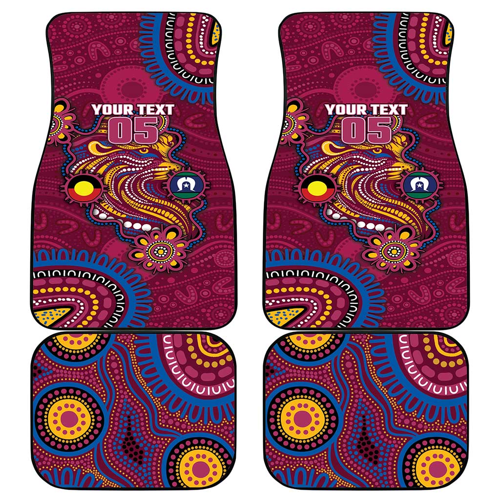 Custom NAIDOC Week Brisbane Lions Car Mats Australian Aboriginal Art