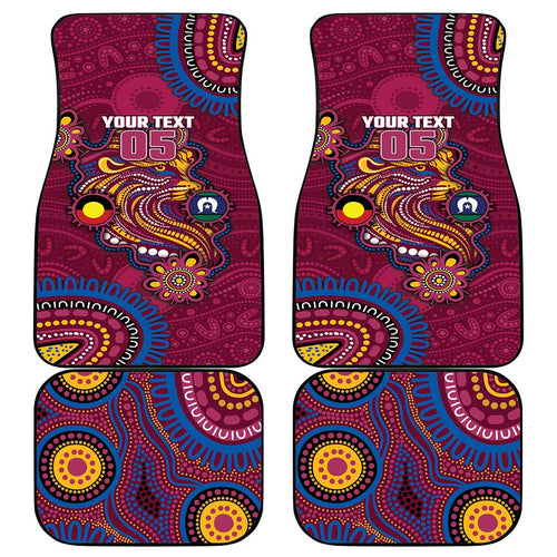 Custom NAIDOC Week Brisbane Lions Car Mats Australian Aboriginal Art