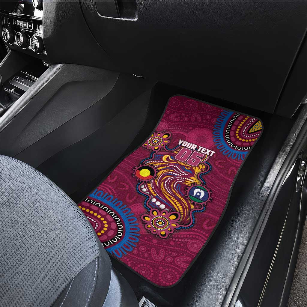 Custom NAIDOC Week Brisbane Lions Car Mats Australian Aboriginal Art