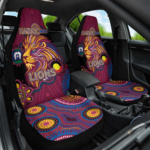 NAIDOC Week Brisbane Lions Car Seat Cover Australian Aboriginal Art