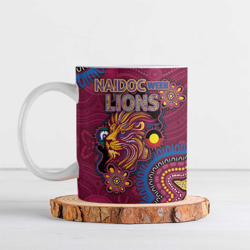 Custom NAIDOC Week Brisbane Lions Ceramic Mug Australian Aboriginal Art