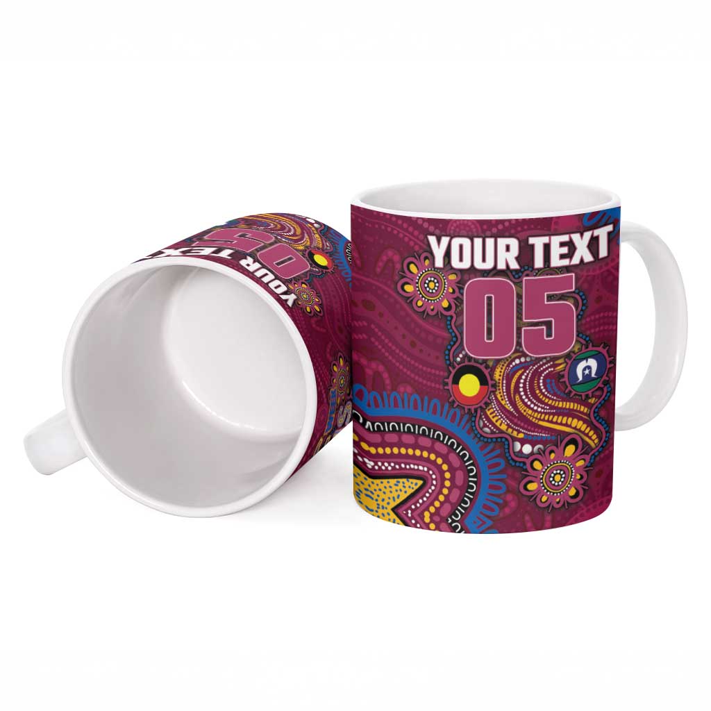 Custom NAIDOC Week Brisbane Lions Ceramic Mug Australian Aboriginal Art