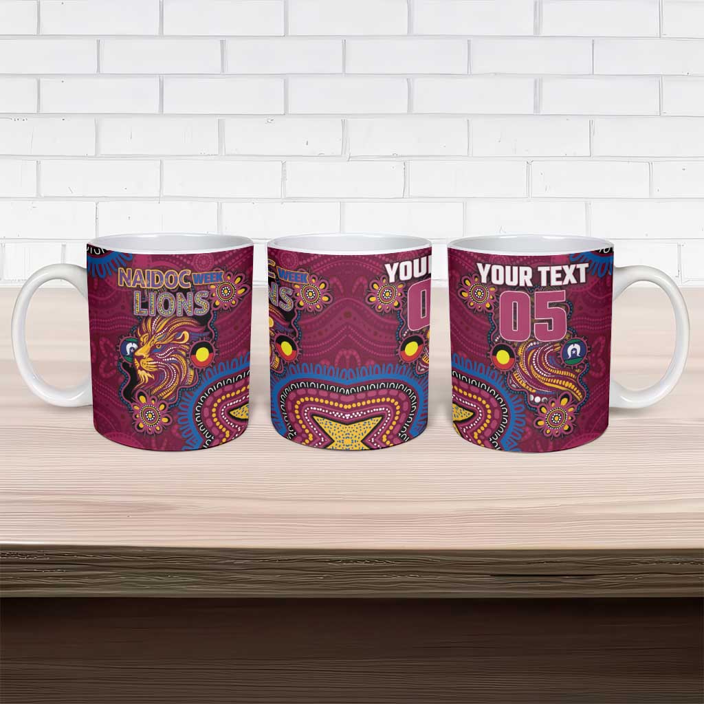 Custom NAIDOC Week Brisbane Lions Ceramic Mug Australian Aboriginal Art