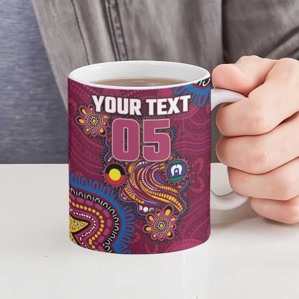 Custom NAIDOC Week Brisbane Lions Ceramic Mug Australian Aboriginal Art