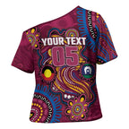 Custom NAIDOC Week Brisbane Lions Cross Shoulder Shirt Australian Aboriginal Art