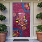 Custom NAIDOC Week Brisbane Lions Door Cover Australian Aboriginal Art