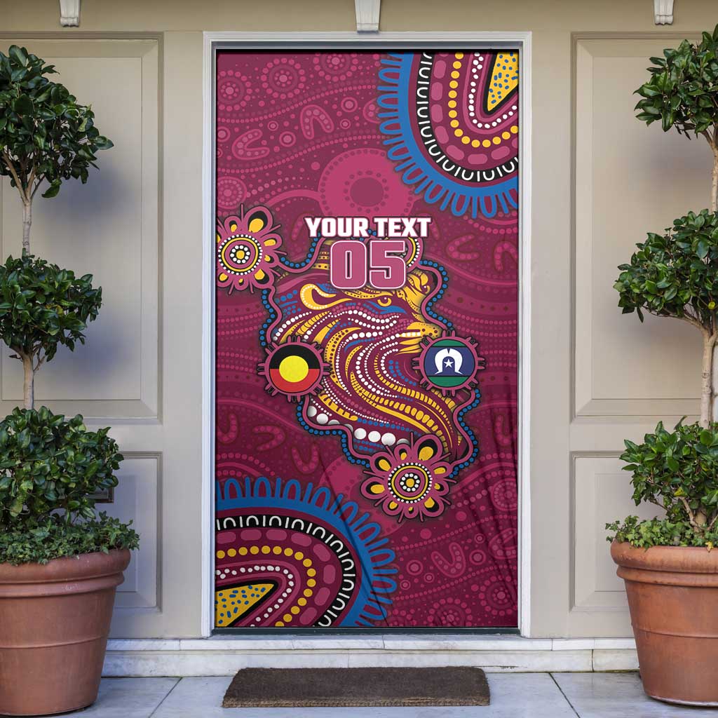 Custom NAIDOC Week Brisbane Lions Door Cover Australian Aboriginal Art