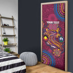 Custom NAIDOC Week Brisbane Lions Door Cover Australian Aboriginal Art