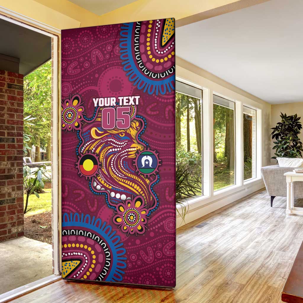 Custom NAIDOC Week Brisbane Lions Door Cover Australian Aboriginal Art