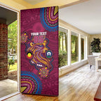 Custom NAIDOC Week Brisbane Lions Door Cover Australian Aboriginal Art