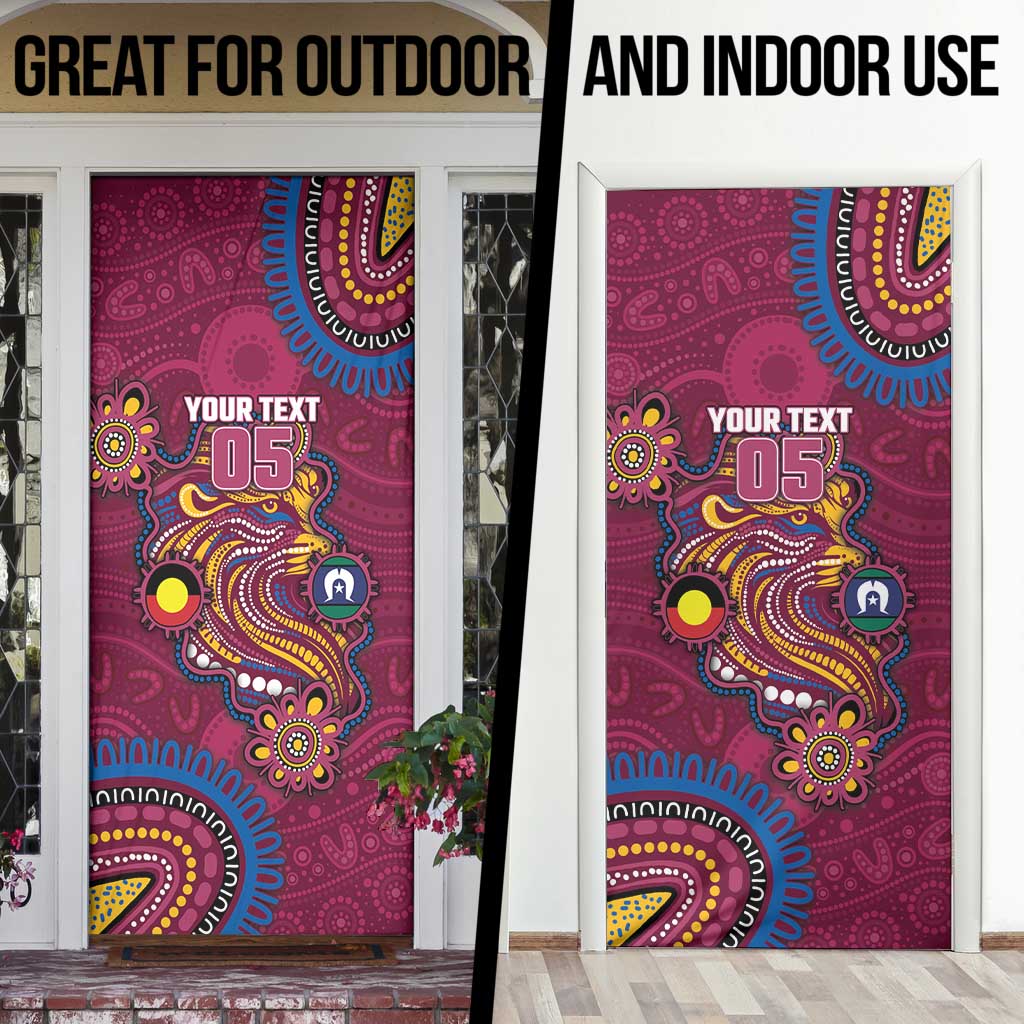 Custom NAIDOC Week Brisbane Lions Door Cover Australian Aboriginal Art