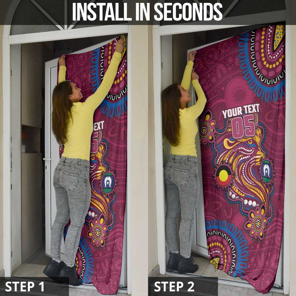 Custom NAIDOC Week Brisbane Lions Door Cover Australian Aboriginal Art