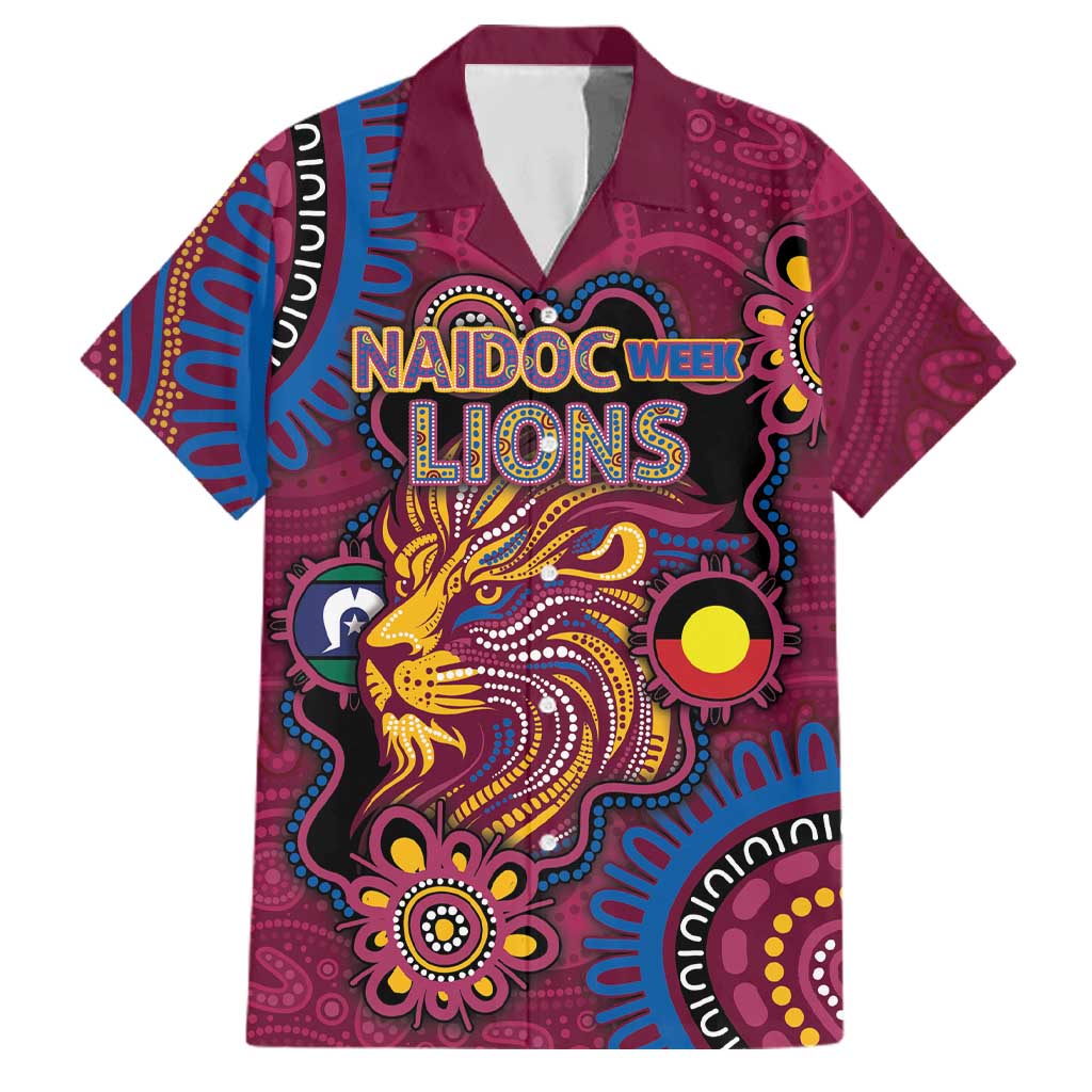 Custom NAIDOC Week Brisbane Lions Family Matching Summer Maxi Dress and Hawaiian Shirt Australian Aboriginal Art