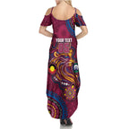 Custom NAIDOC Week Brisbane Lions Family Matching Summer Maxi Dress and Hawaiian Shirt Australian Aboriginal Art