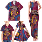 Custom NAIDOC Week Brisbane Lions Family Matching Tank Maxi Dress and Hawaiian Shirt Australian Aboriginal Art