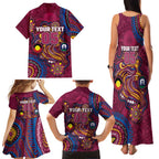 Custom NAIDOC Week Brisbane Lions Family Matching Tank Maxi Dress and Hawaiian Shirt Australian Aboriginal Art