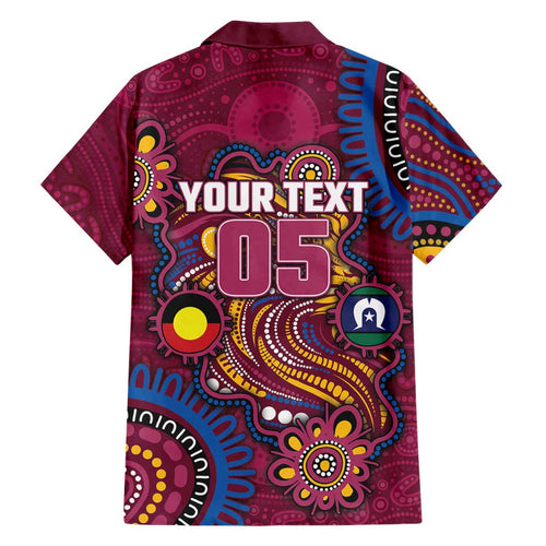 Custom NAIDOC Week Brisbane Lions Family Matching Tank Maxi Dress and Hawaiian Shirt Australian Aboriginal Art