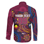 Custom NAIDOC Week Brisbane Lions Family Matching Tank Maxi Dress and Hawaiian Shirt Australian Aboriginal Art