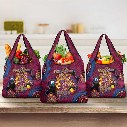 NAIDOC Week Brisbane Lions Grocery Bag Australian Aboriginal Art